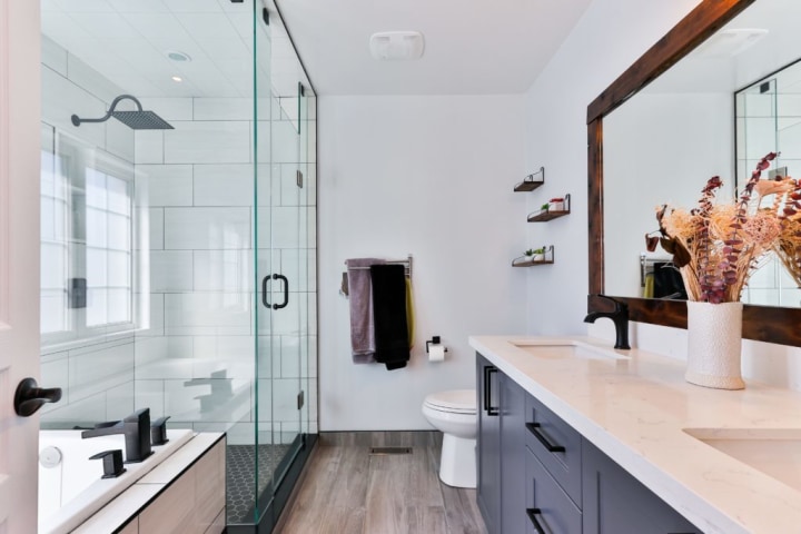 Bathroom with Glass divider