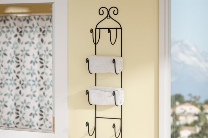 wine rack towel rack for above the toilet storage