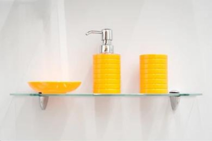 over the toilet glass shelf