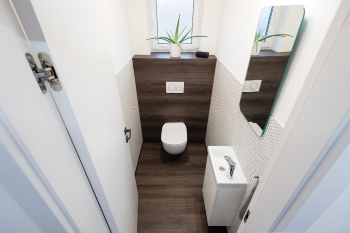 Tiny Restroom Of Contemporary Apartment B74abb413e 