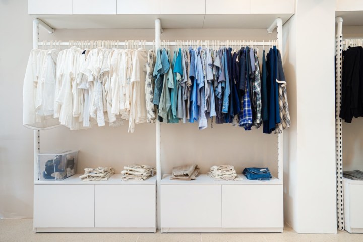 display closet, open closet, attic closet