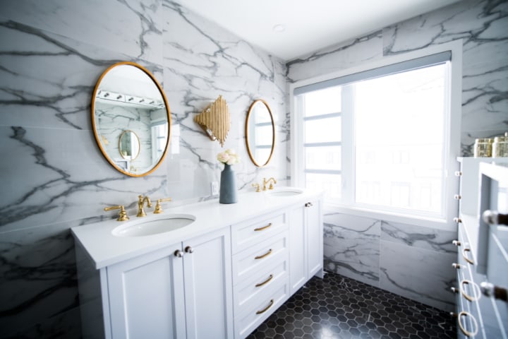 bathroom lighting, bathroom windows, natural light