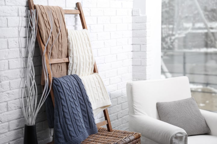 A blanket ladder keeps linens fresh and clean for guests and works well to store blankets you are not using in the meantime.