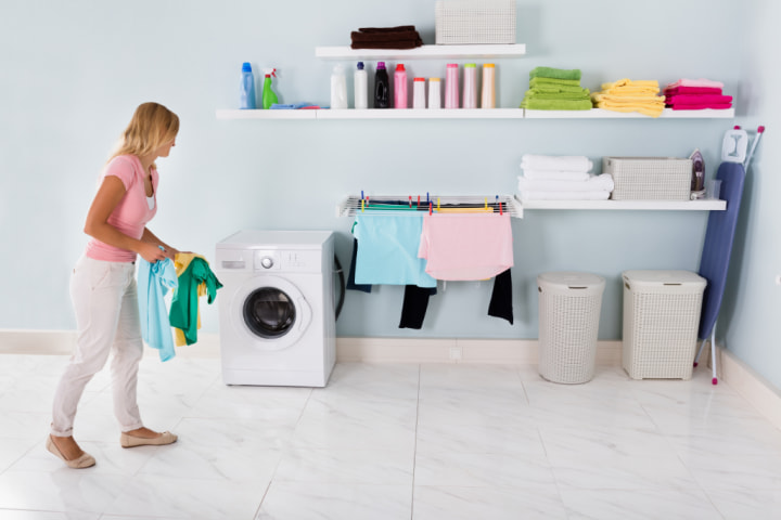 Combining functions in a utility room is ideal for maximum storage.