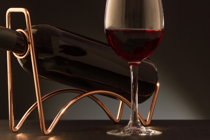 Unique tabletop wine racks create modern geometric shapes and lines in your kitchen.