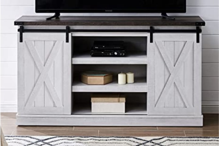 TV stands with barn doors are a modern take on classic entertainment centers.