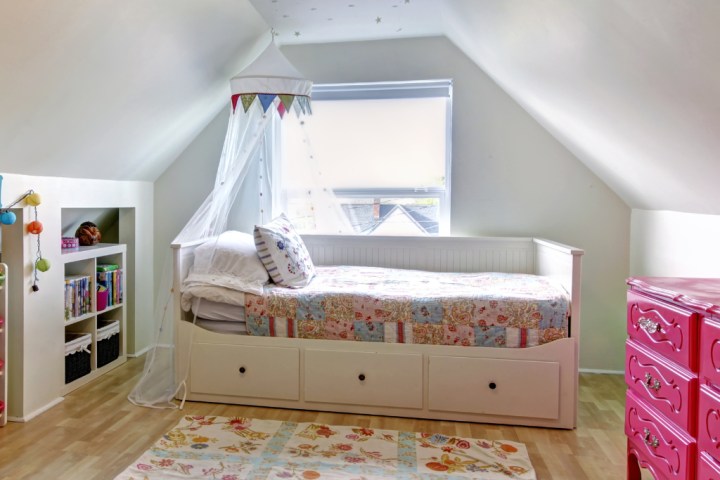 kids room with underbed storage