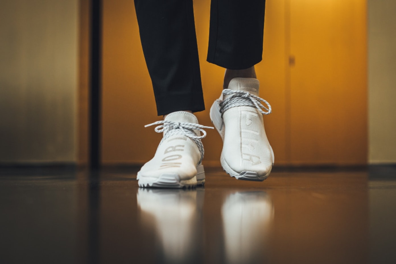 human race blank canvas on feet