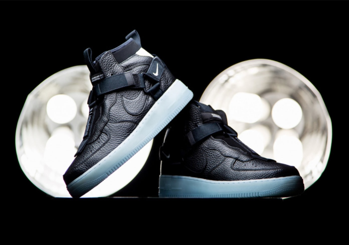 black and light blue air force 1