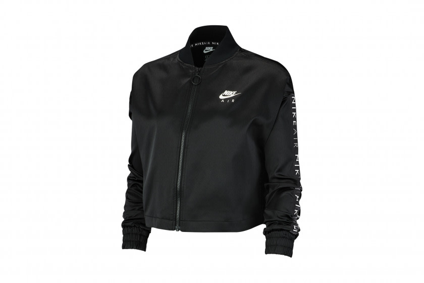 Nike Wmns Air Track Satin Jacket Eurostars Eureka - black nike windbreaker roblox