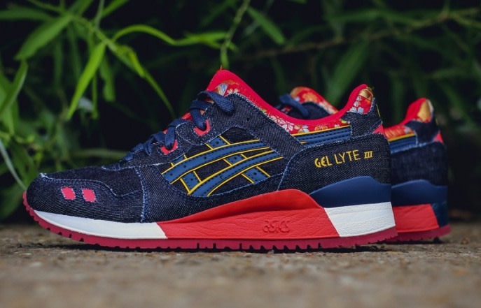 asics gel lyte iii navy red