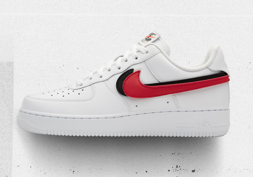 white af1 with red swoosh