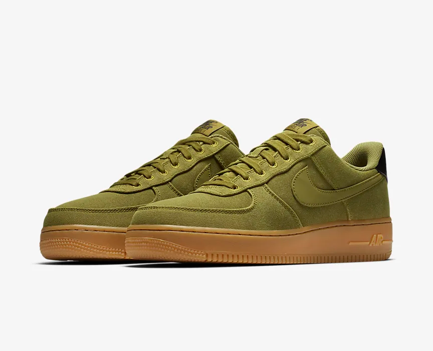 nike green air force 1 sneakers with gum sole