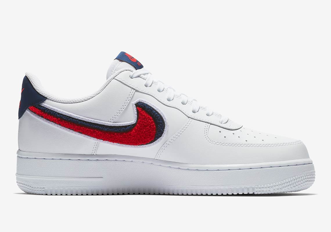 nike air force 1 white blue swoosh