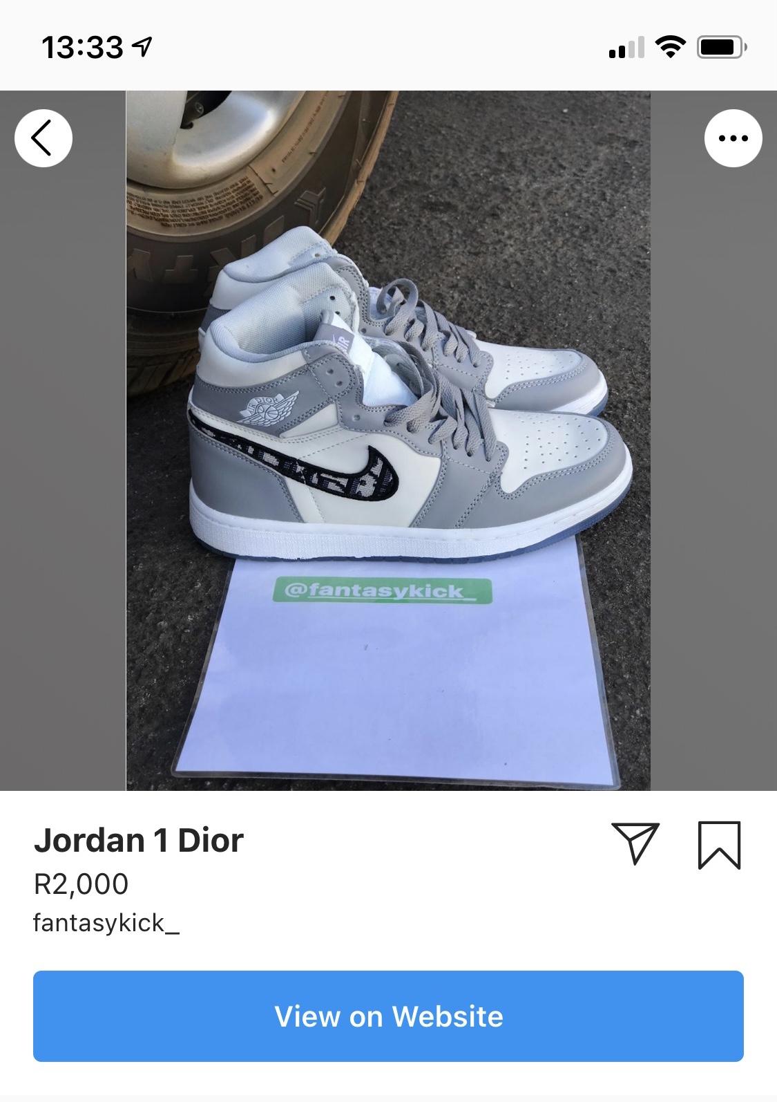 nike dior price in rands