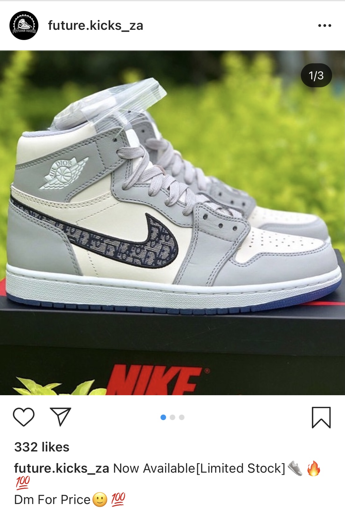 air jordan 1 dior price in rands