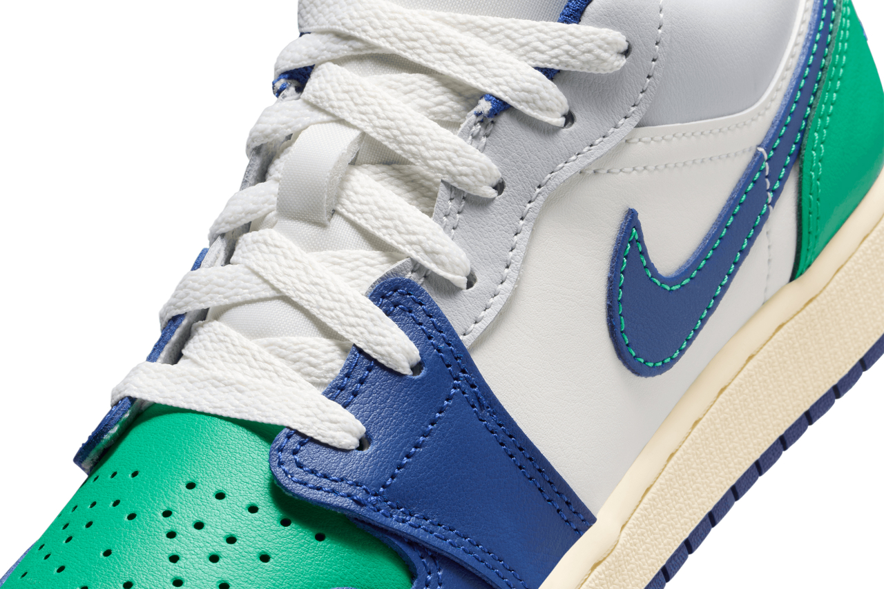 green and white low top 1s