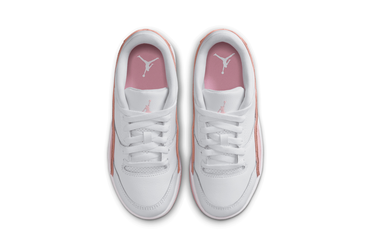 Jordan Flight Court 'White & Medium Soft Pink' (Grade-School