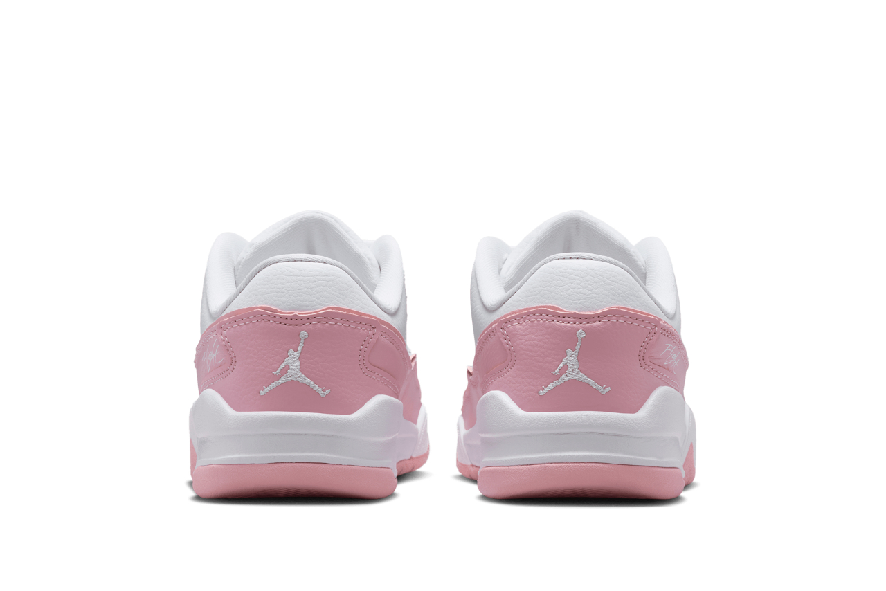 Jordan Flight Court 'White & Medium Soft Pink' (Grade-School