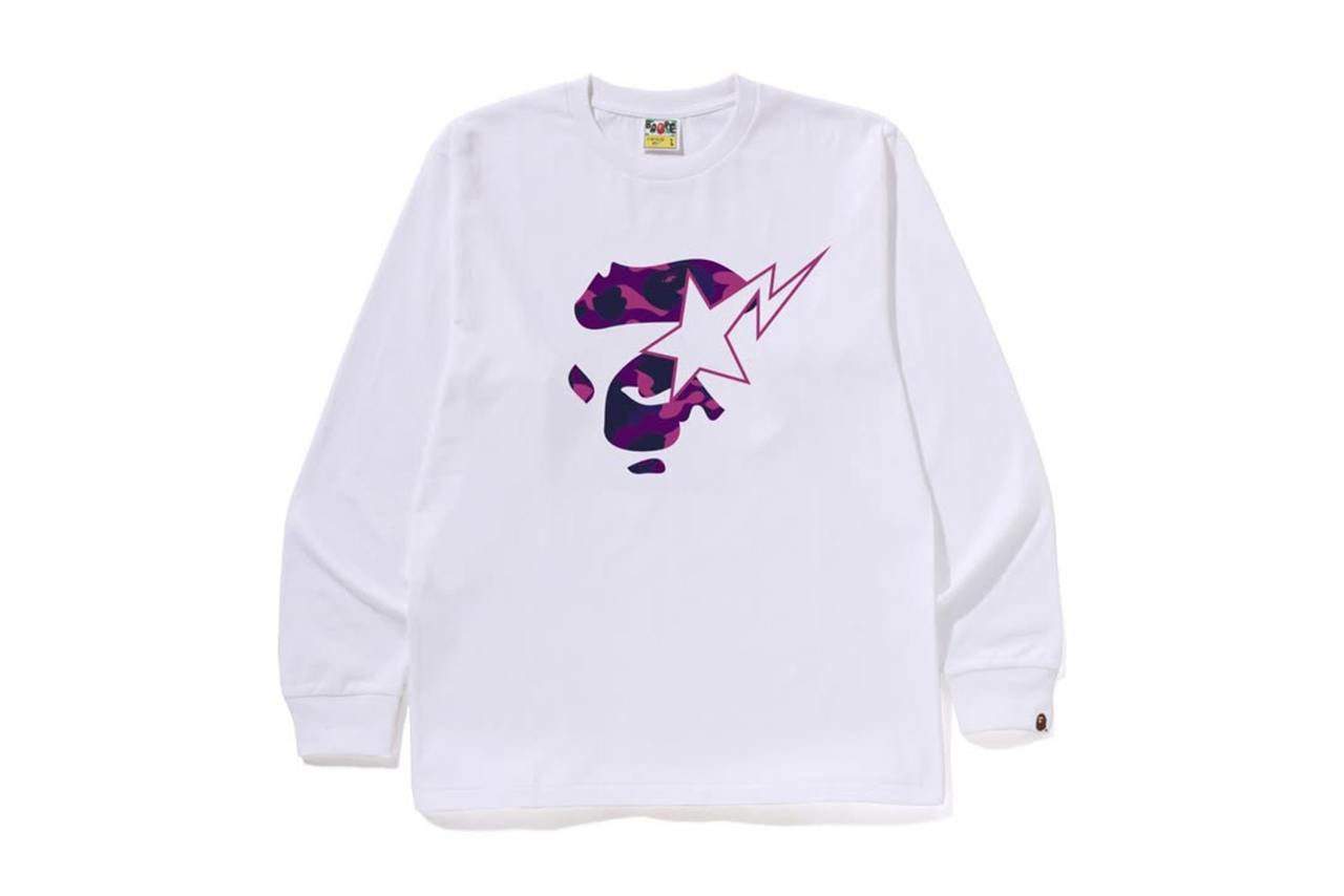 Bape Colour Camo Ape Face STA Long-Sleeve Tee | Shelflife