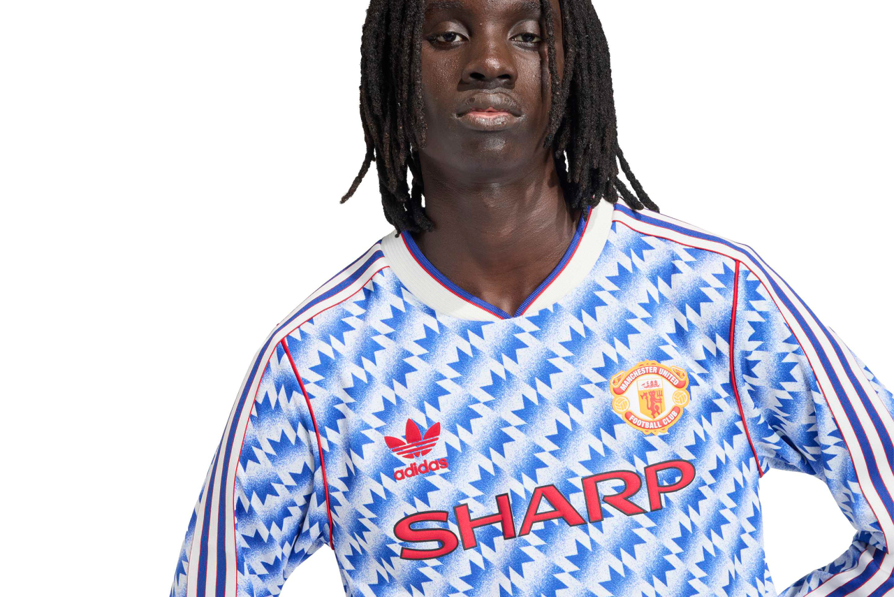 adidas Manchester United Away Long Sleeve Jersey 91 92 League Cup