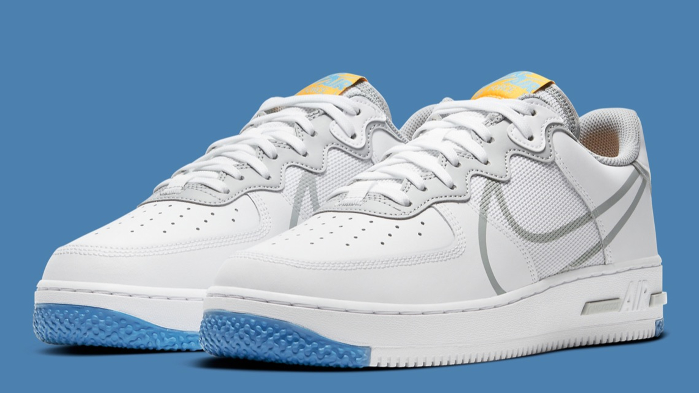 nike air force 1 react white blue