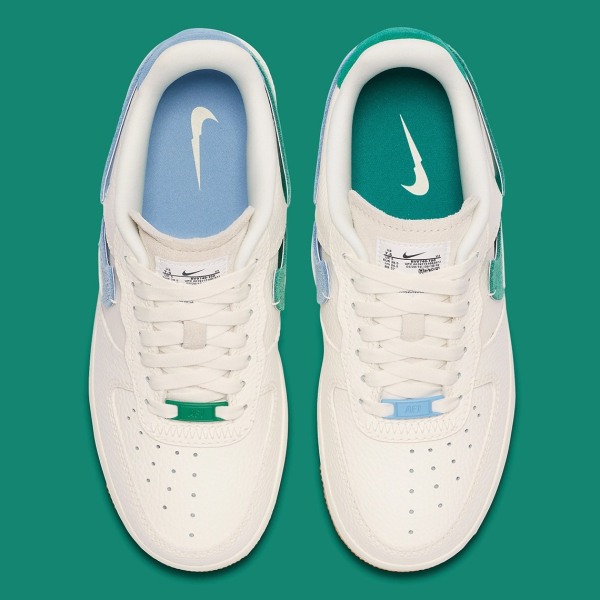 Nike Women's Air Force 1 Vandalized - Sail/Green/Blue