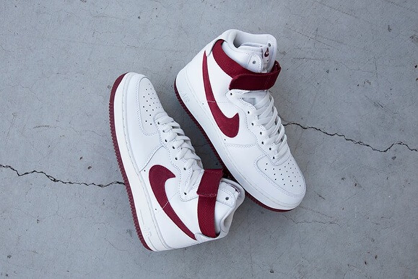 nike air force 1 white and red high top