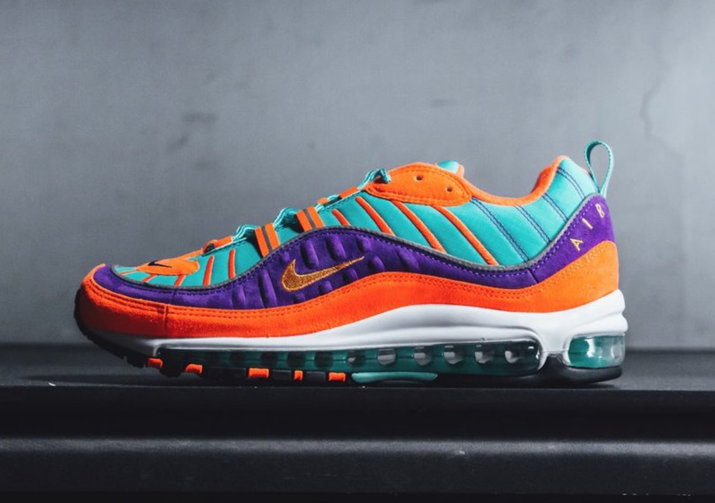 nike air max 98 qs cone tour yellow hyper grape