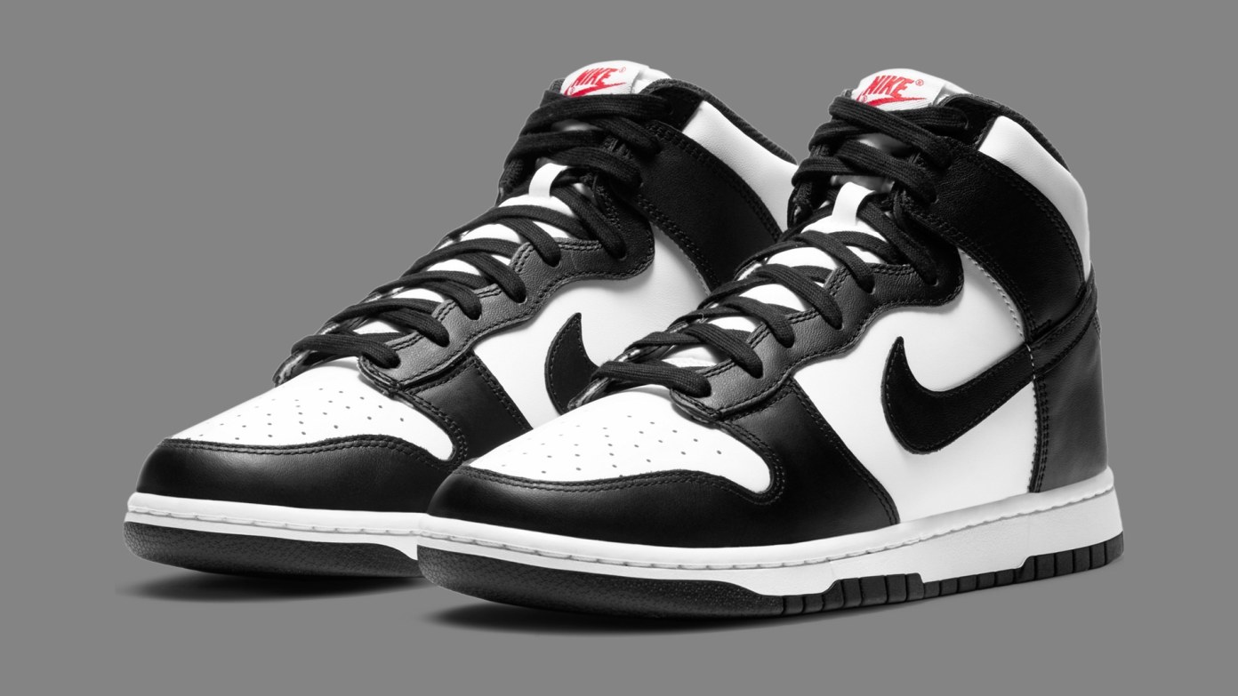 nike dunk high black white womens