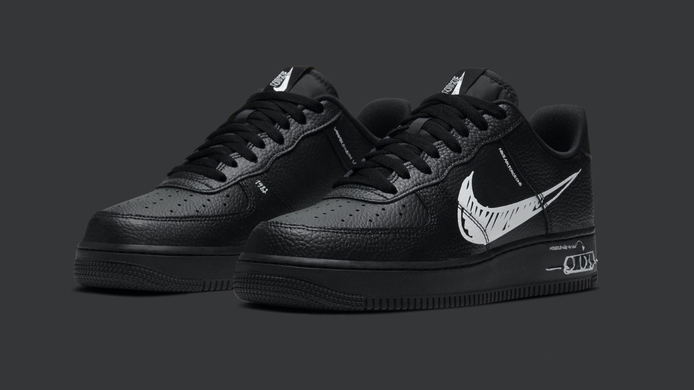 air force 1 black sketch