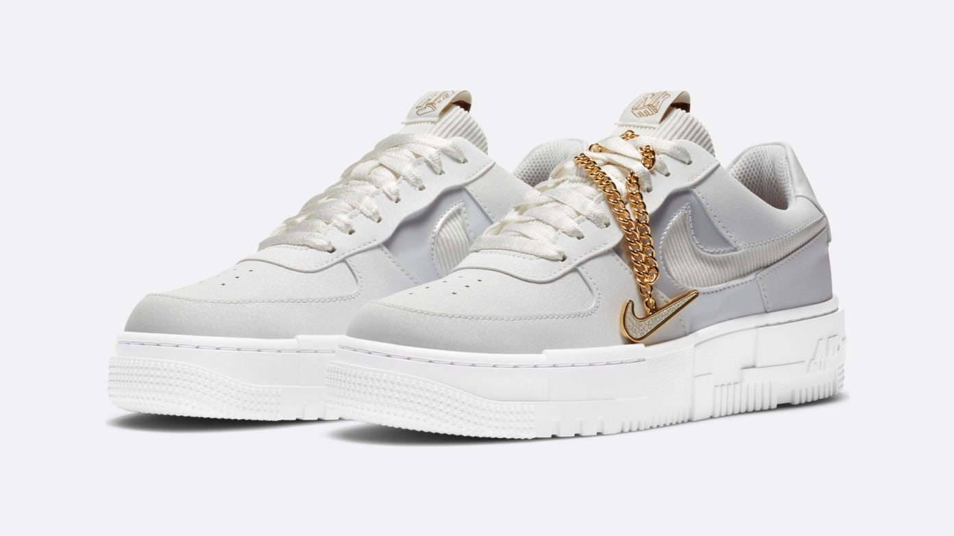 womens nike air force 1 white and gold
