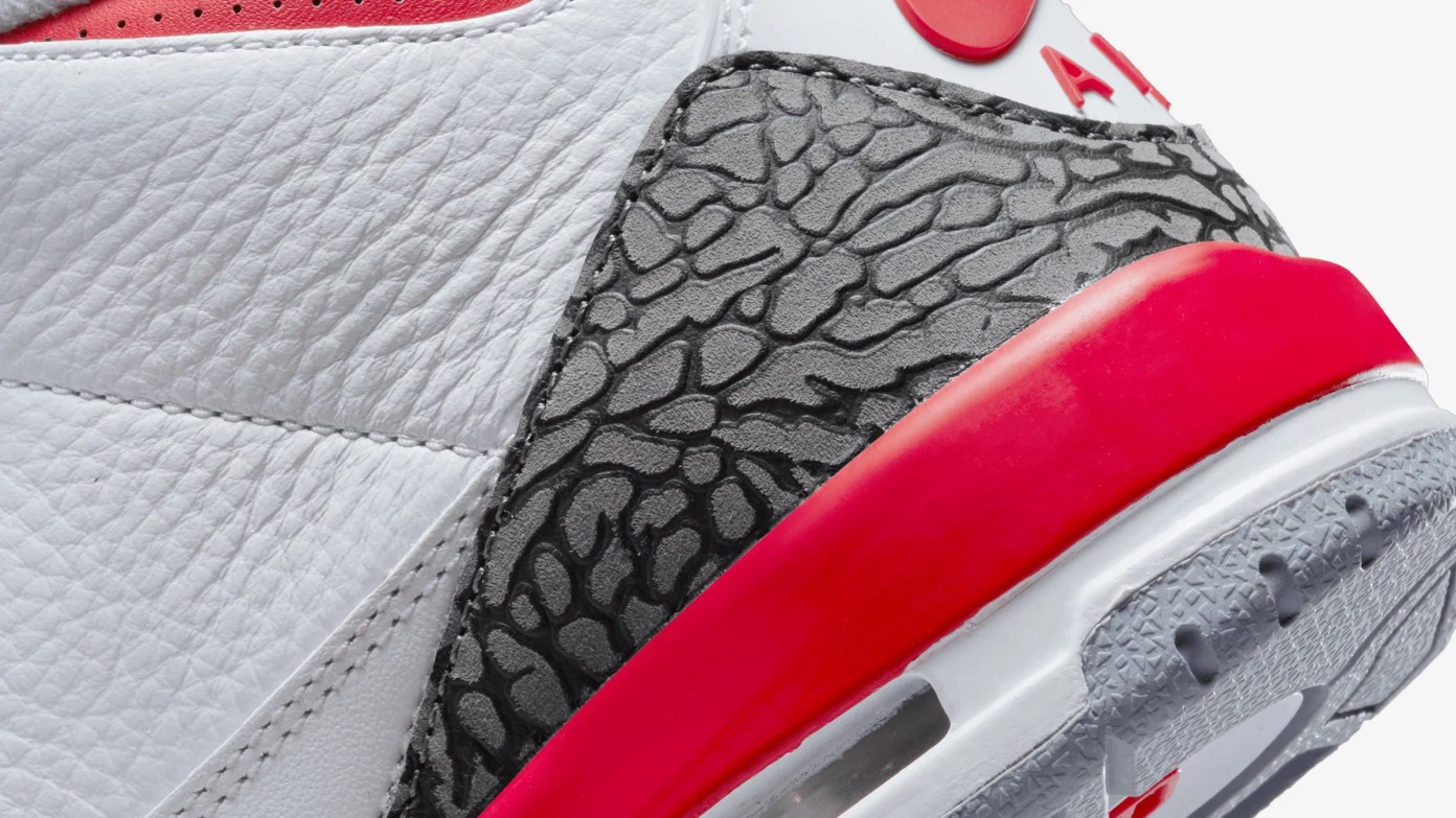 Jordan 3 white fire red on sale