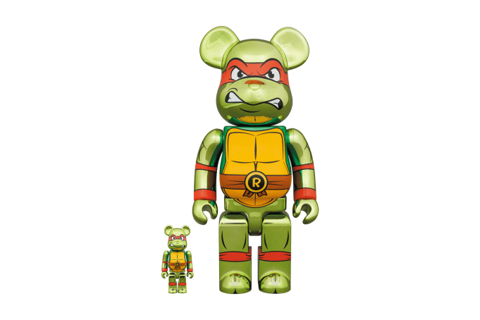 Medicom Toy Bearbrick Raphael Chrome (Teenage Mutant Ninja Turtles