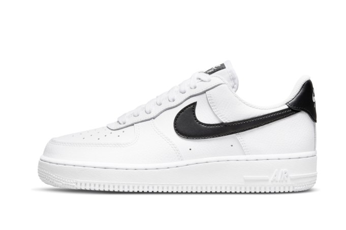 white nike air force 1 with black