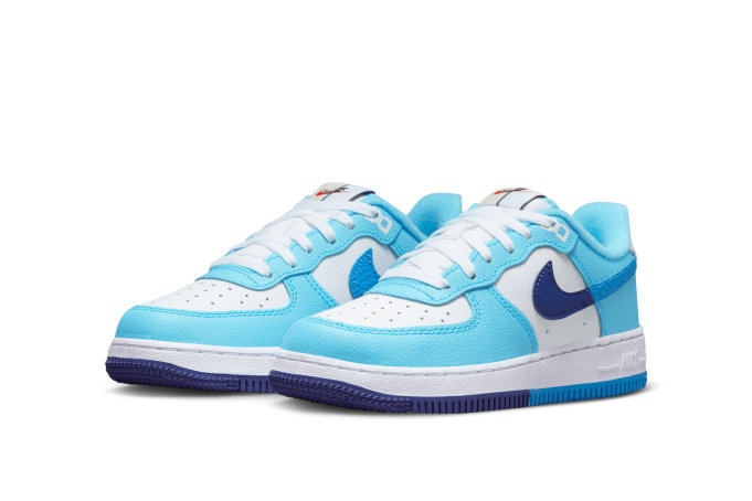 Nike Air Force 1 Low Split Light Photo Blue Deep Royal Blue