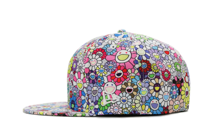 New Era x Takashi Murakami Flower Print 59Fifty Fitted Hat White Rainbow  Size 7