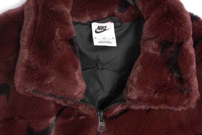 Nike Sportswear Plush Grey Faux Fur Jacket