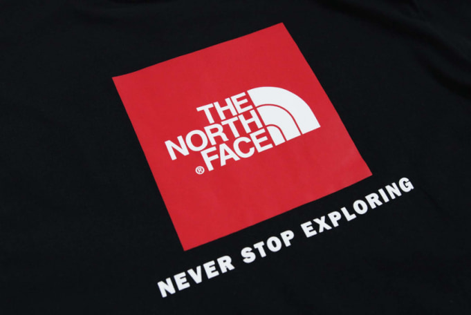 the north face red box tee
