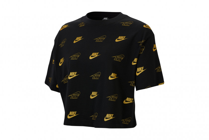 black and gold nike crop top