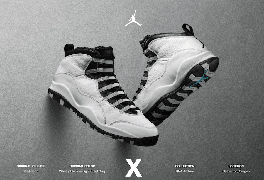 Air Jordan 10 retro & OG archive collection .