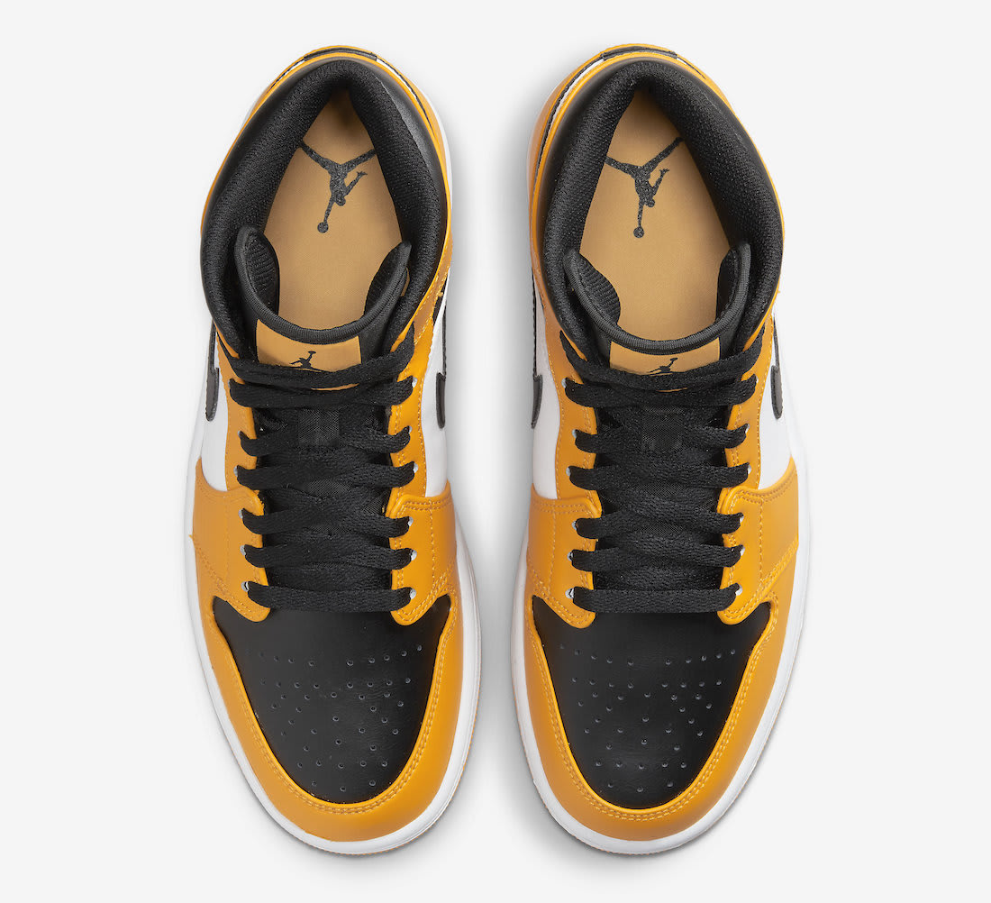 Air jordan 1 mid store yellow and black grade school