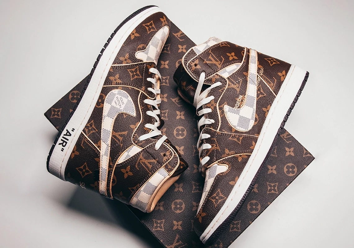 Authentic LV X Jordan 1 X OFF WHITE  Louis vuitton shoes sneakers, Custom  nike shoes, Jordan shoes retro