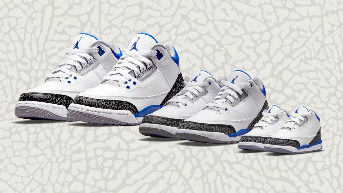 Air Jordan 3 Retro Grade School - 'Racer Blue'