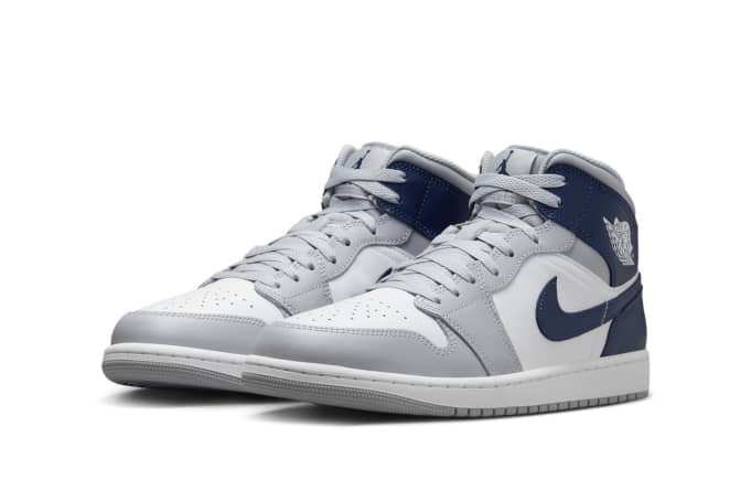 Jordan 1 mid navy white best sale
