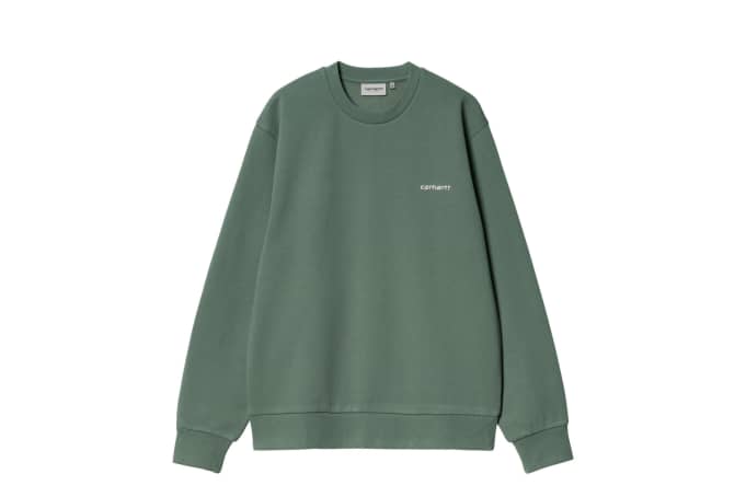 Script embroidery sweatshirt outlet