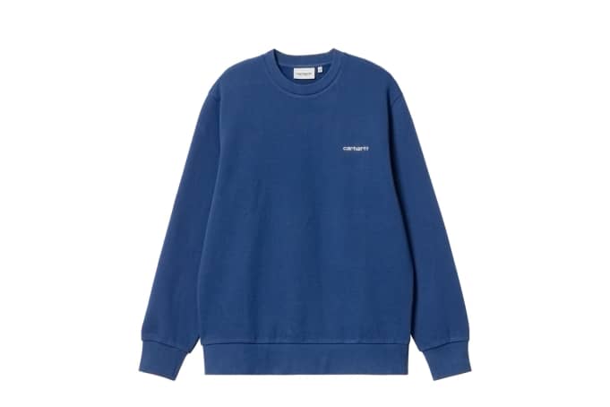 Script embroidery sweatshirt outlet
