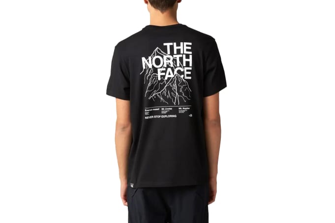 The North Face Mountain Outline back print t-shirt in gray