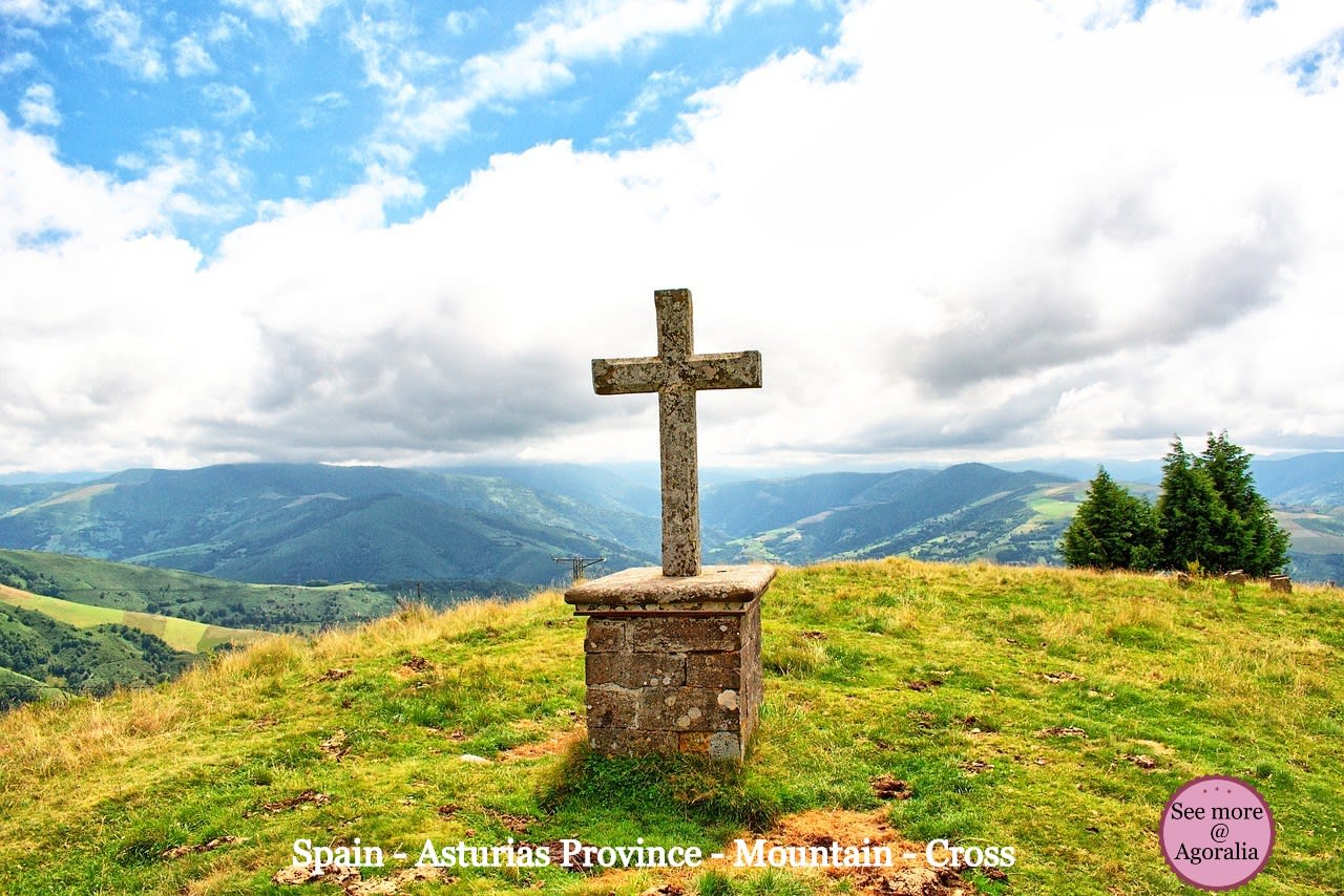 Spain-Asturias-Province-Mountain-Cross