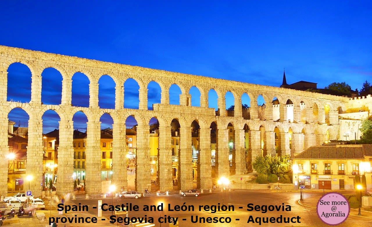 Spain - Castile and León region - Segovia province - Segovia city - Unesco - Aqueduct